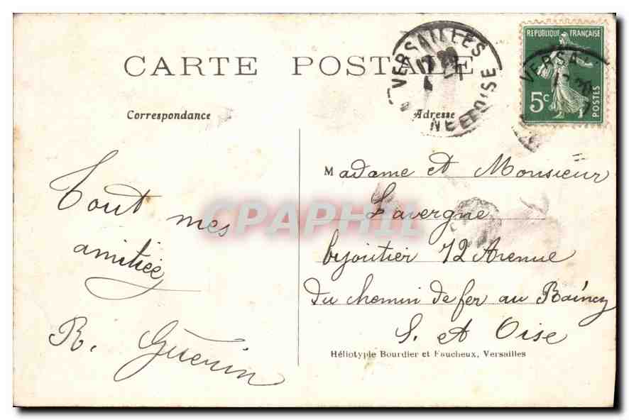 CPA Parc de Versailles Bassin de Latone  — Verso