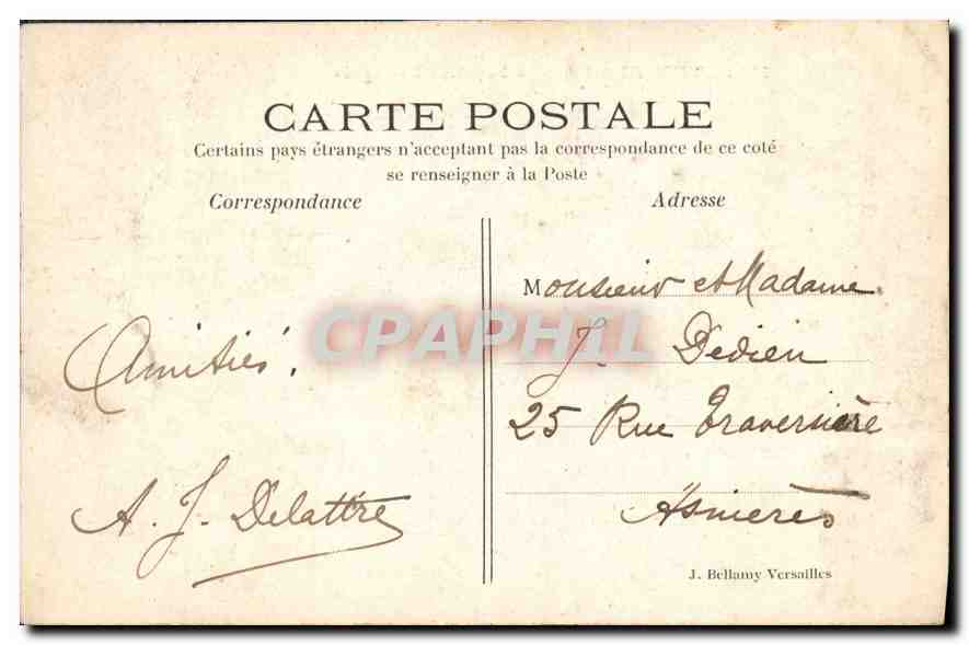 CPA Versailles Le Pavillon Francais  — Verso