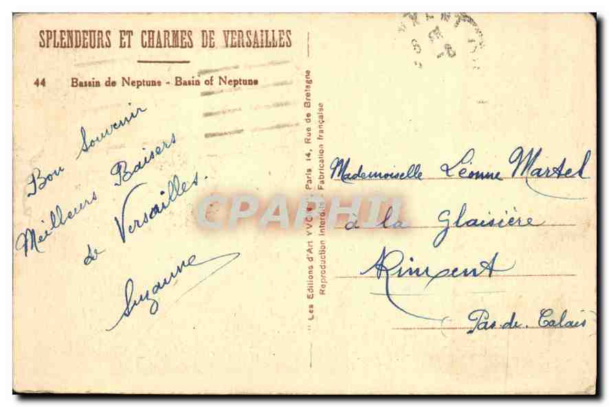 CPA Splendeurs et charmes de Versailles Bassin de Neptune  — Verso