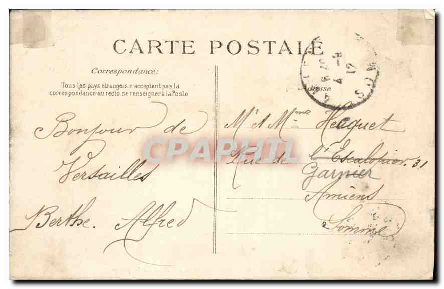 CPA Versailles Grandes euax Bassin de Neptune  — Verso
