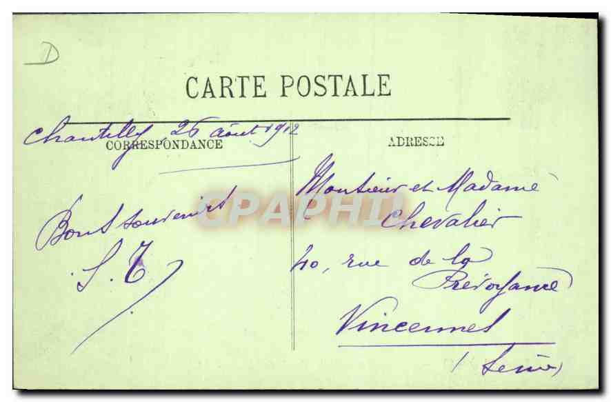 CPA Chantilly Hotel du Grand Conde Facade sud est  — Verso