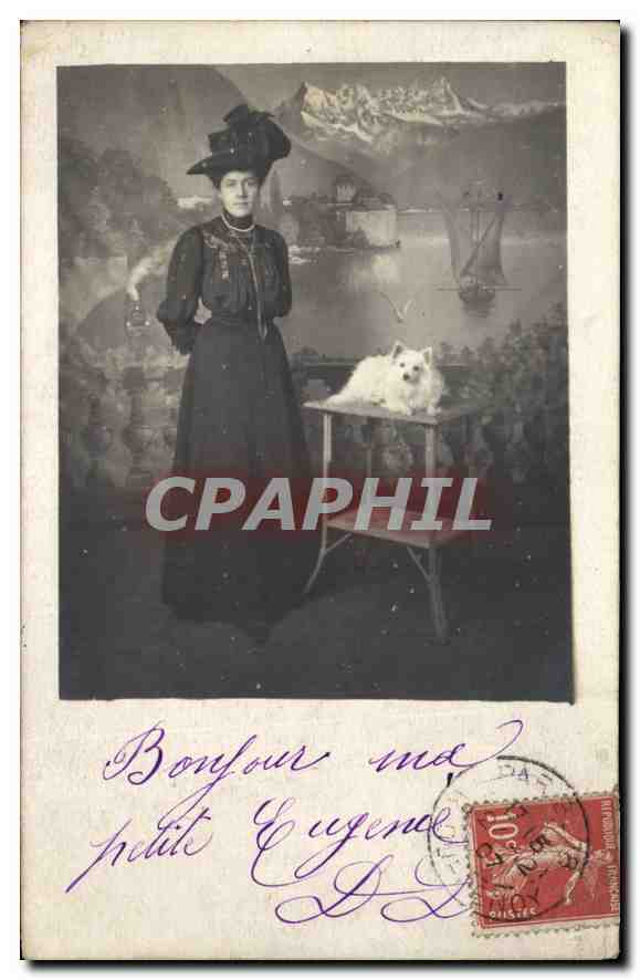 Femme et chien — paysage lacustre et montagneux — Photo-Rapid, Zurich