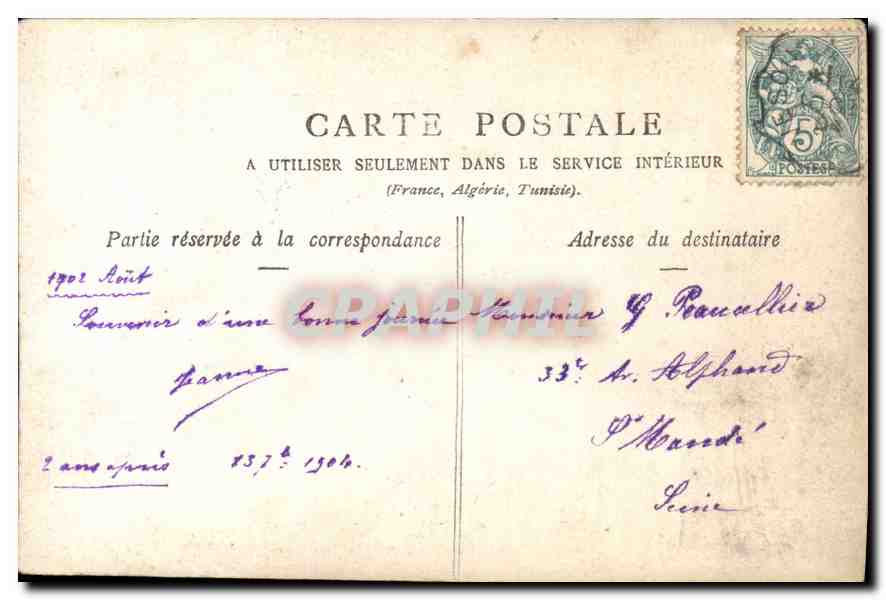 CARTE PHOTO Maison — Rückseite
