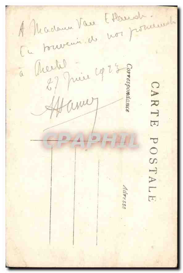CARTE PHOTO Femme — Verso