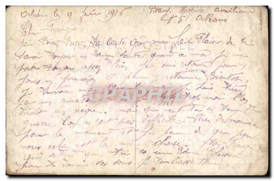 CARTE PHOTO Homme Orleans — Rückseite
