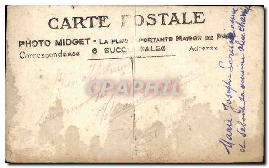 CARTE PHOTO Femme — Verso