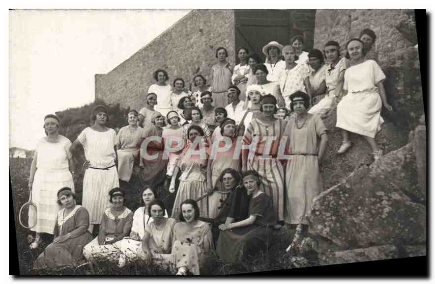 CARTE PHOTO Personnages Femmes Tennis