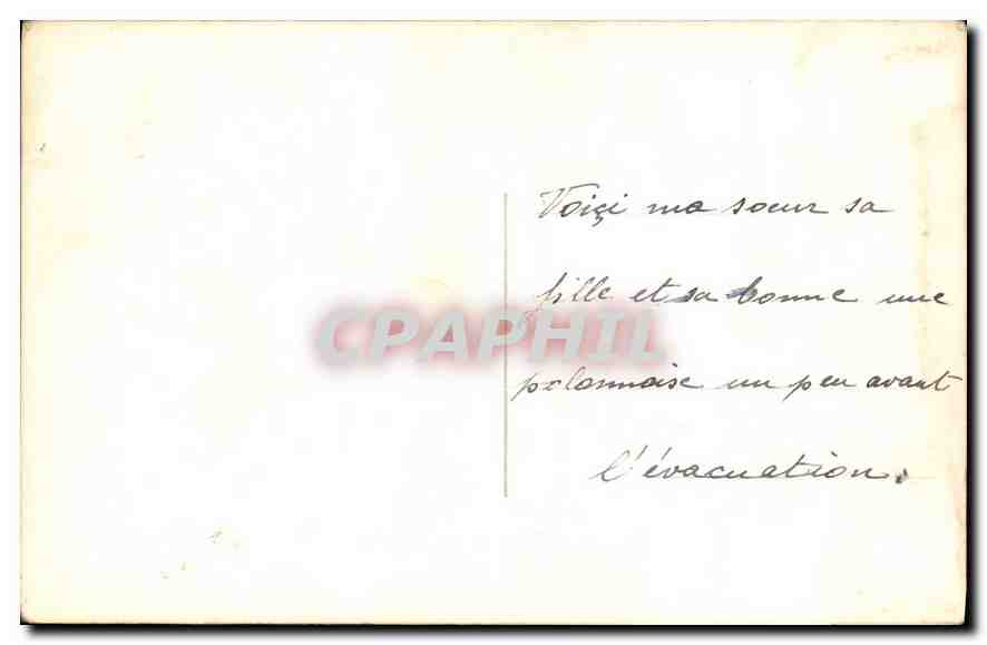 CARTE PHOTO Personnages Femmes Enfant — Verso