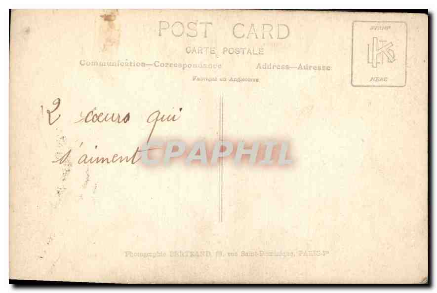 CARTE PHOTO Femme — Verso