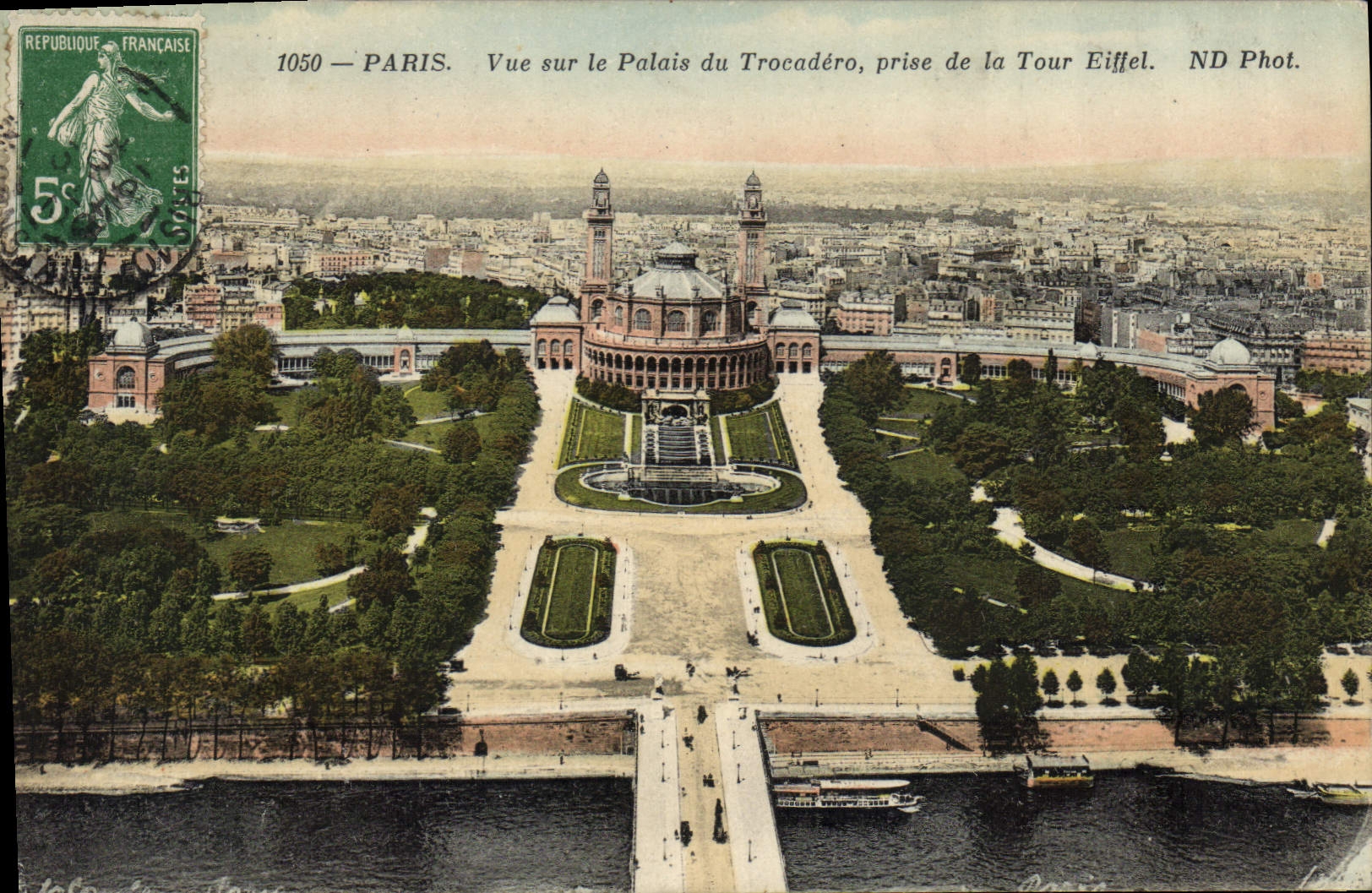 CPA Paris Vue sur le Palais du Trocadero prise de la Tour Eiffel 