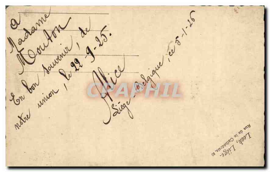 CARTE PHOTO Femme — Rückseite