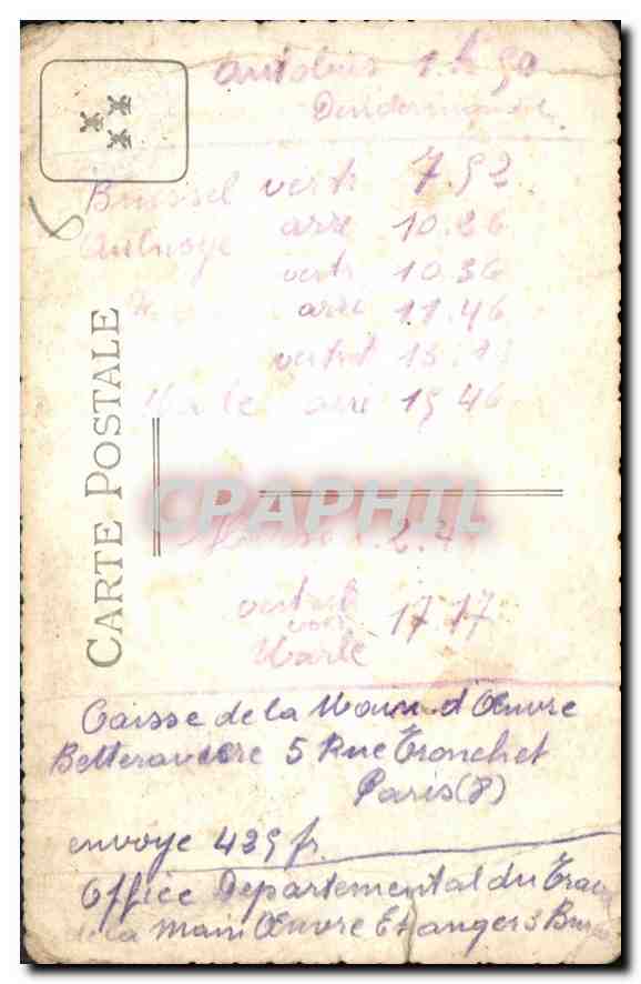 CARTE PHOTO Homme — Rückseite