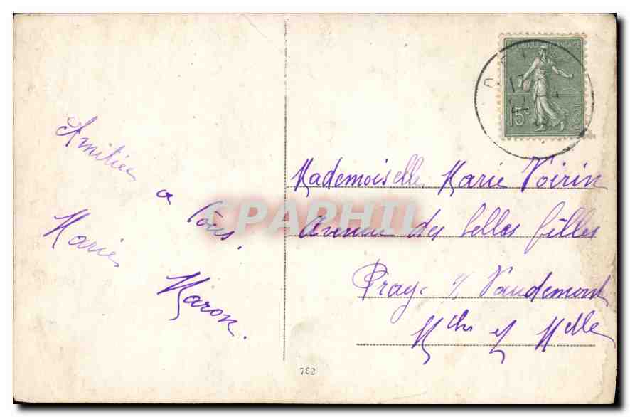 CARTE PHOTO Croix Militaria — Verso