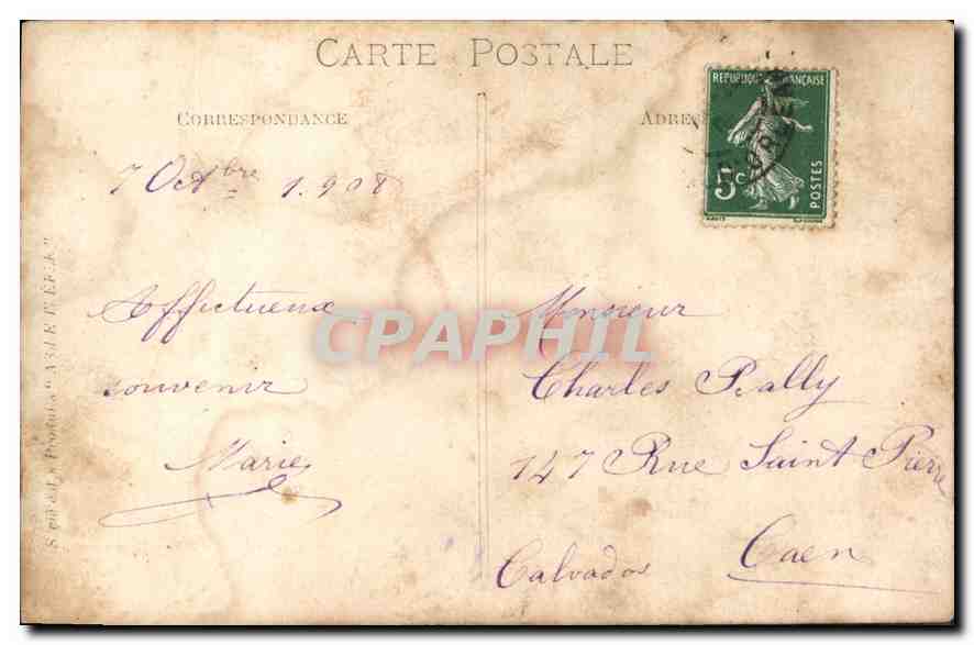 CARTE PHOTO Femmes Enfant — Verso