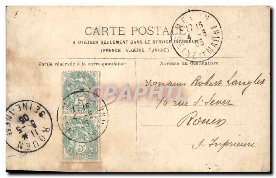 CARTE PHOTO Melun — Back