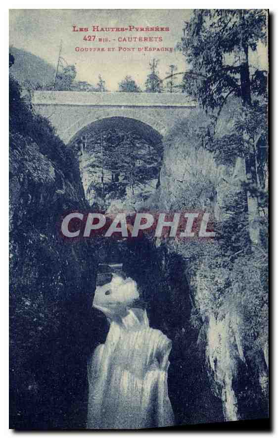 CPA Cauterets Gouffre et pont d'Espagne 