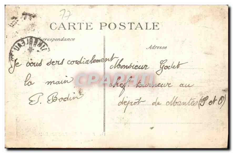 Palacio de FONTAINEBLEAU — Gabinete de la Abdicación — Editor A. E. D. n°14 — Reverso