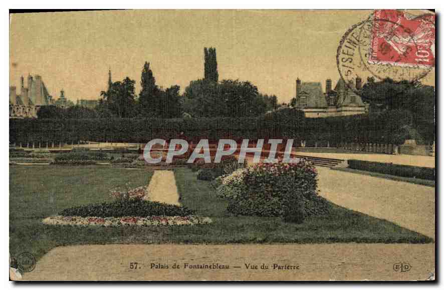 Palais de Fontainebleau — Vue du Parterre — Éditeur F.D. n°57