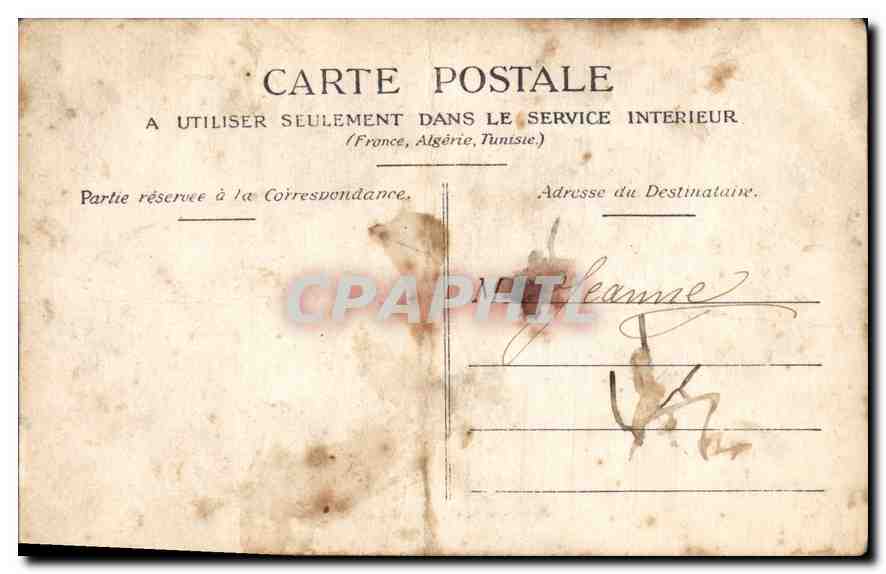 CARTE PHOTO Femme — Verso