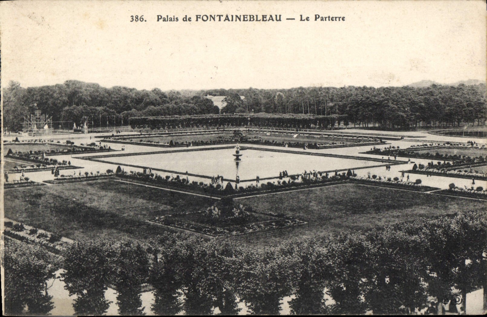 Palacio de FONTAINEBLEAU — El Parterre — Editor no identificado, n° de serie 386