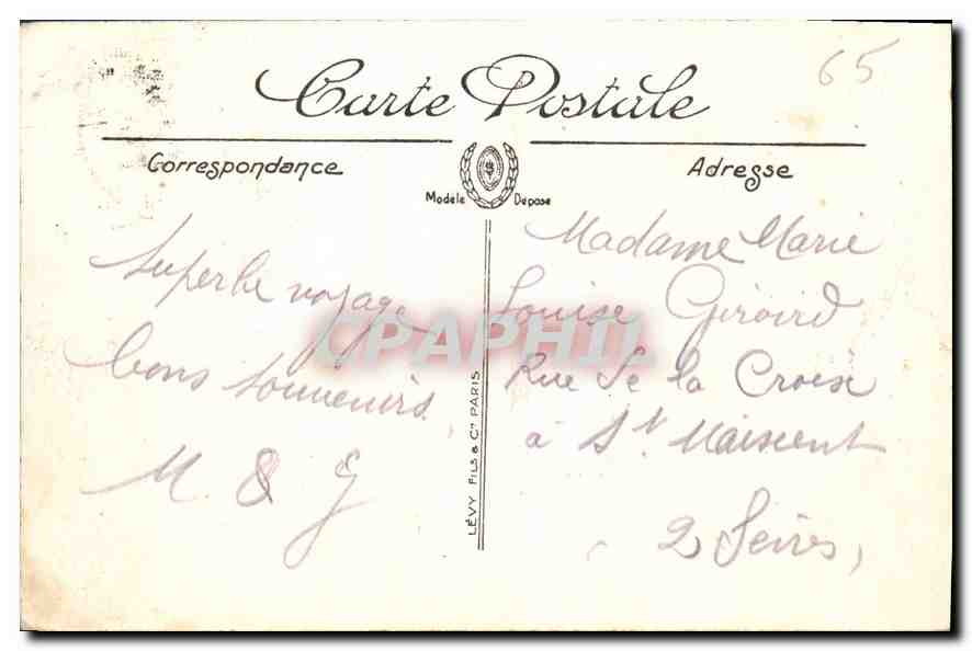 CPA Lourdes La Basilique  — Verso