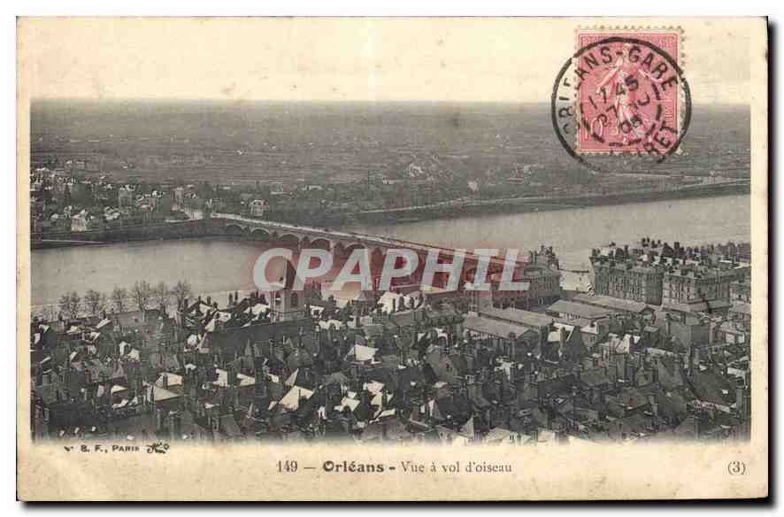 CPA Orleans Vue avol d'Oiseau 