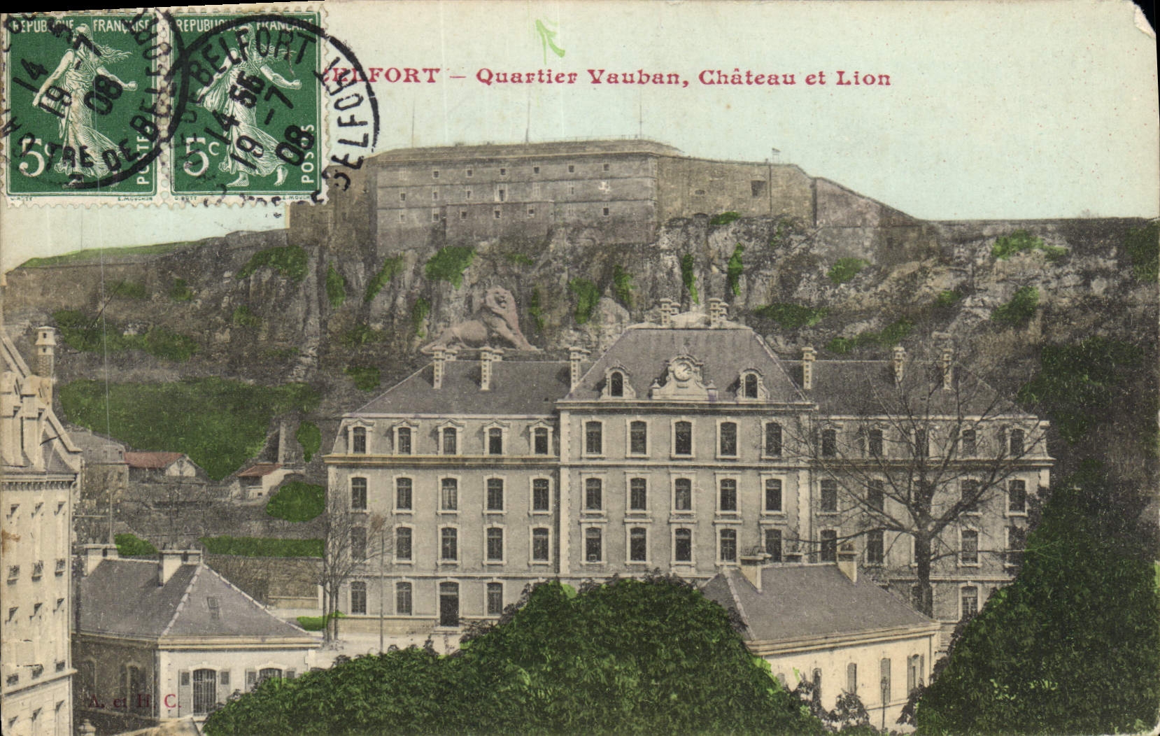 CPA Belfort Quartier Vauban Chateau et Lion 