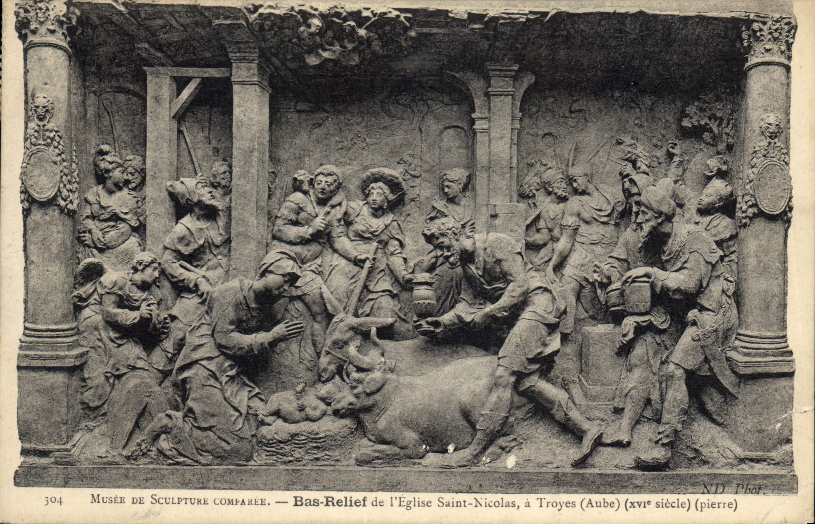 Bas-relief de l'Église Saint-Nicolas, à Troyes (Aube) — xvième siècle — ND Phot.