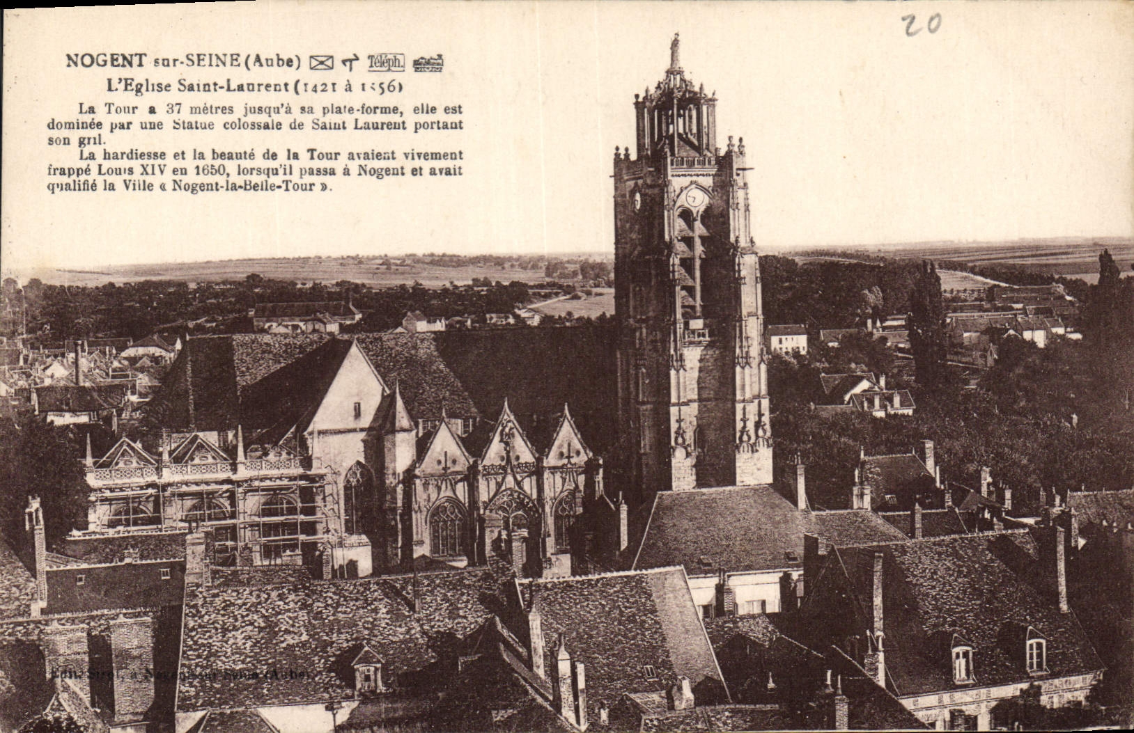 CPA Nogent sur Seine Aube L'Eglise Saint Laurent 