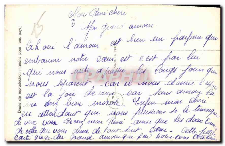 CPA Aimer l'Amour est un parfum qui embaume la vie Femme — Rückseite