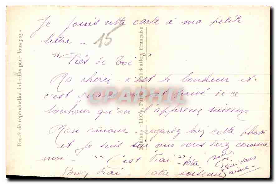 CPA Pres de toi Si tu n'es pas pres de moi Femme — Verso