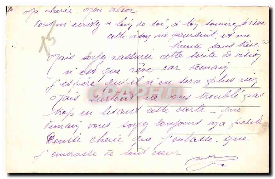 CPA Tu me Troubles Femme — Verso