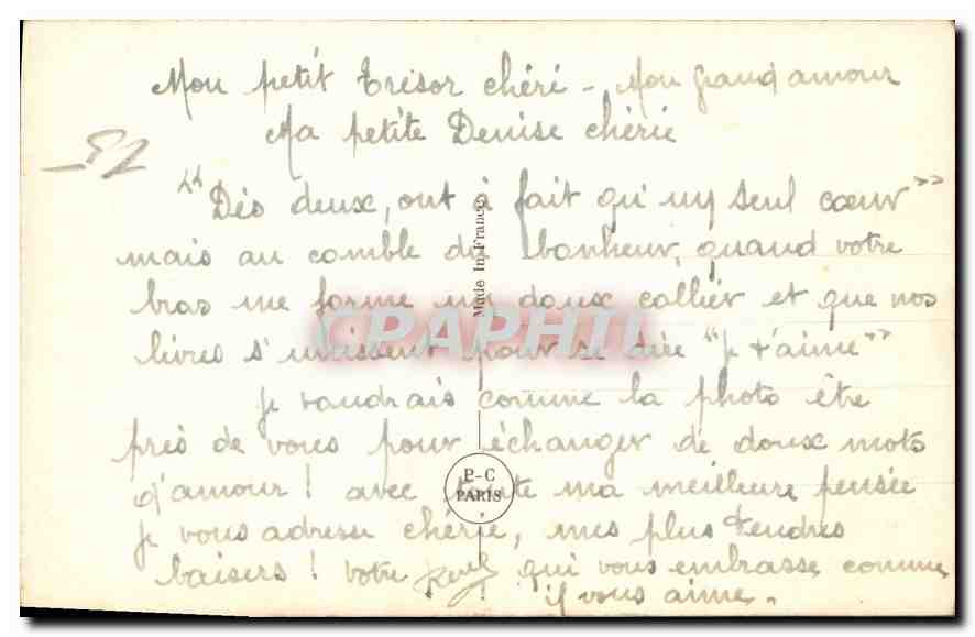 CPA De Tout Coeur Femme — Verso