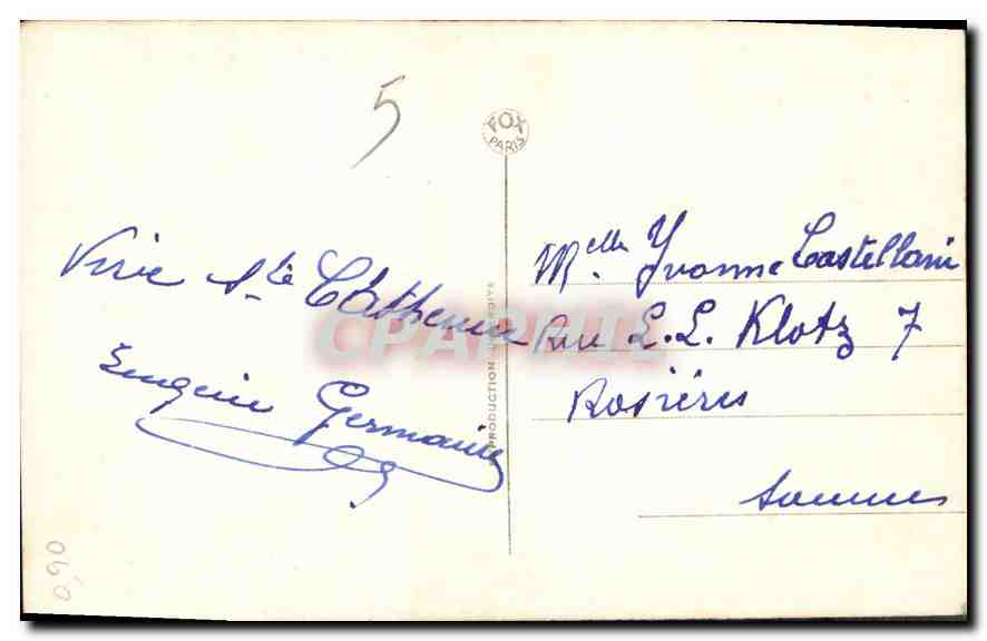 CPA St Catherine Femme — Verso