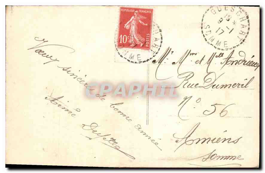 CPA Homme — Verso