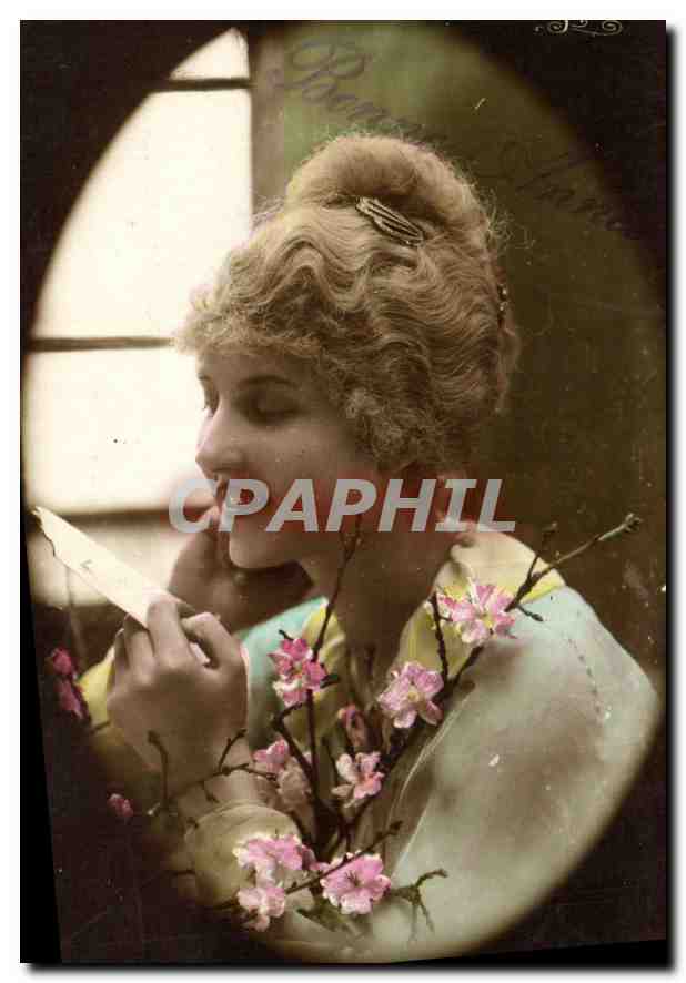 CPA Bonne Annee Femme