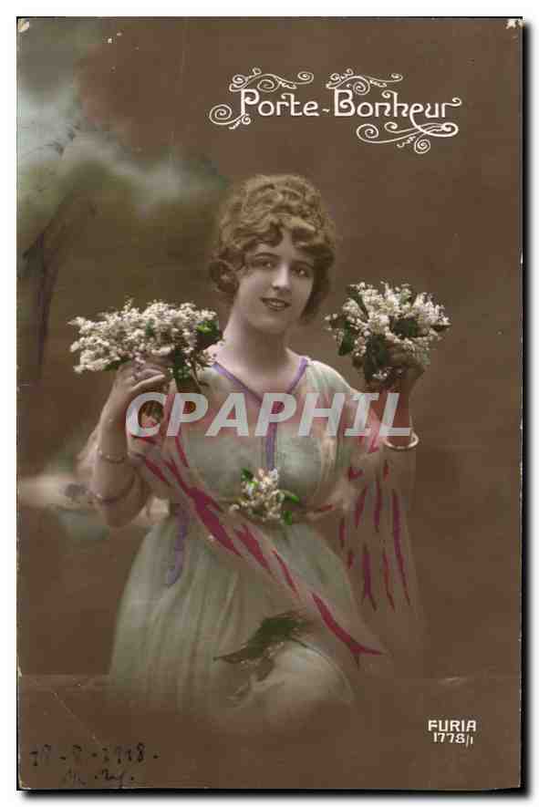 CPA Porte Bonheur Femme