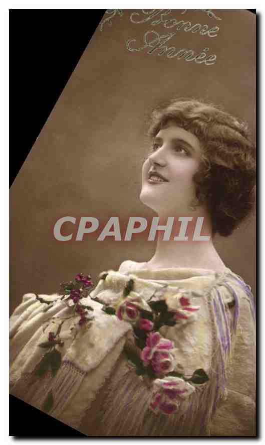 CPA Bonne Annee Femme
