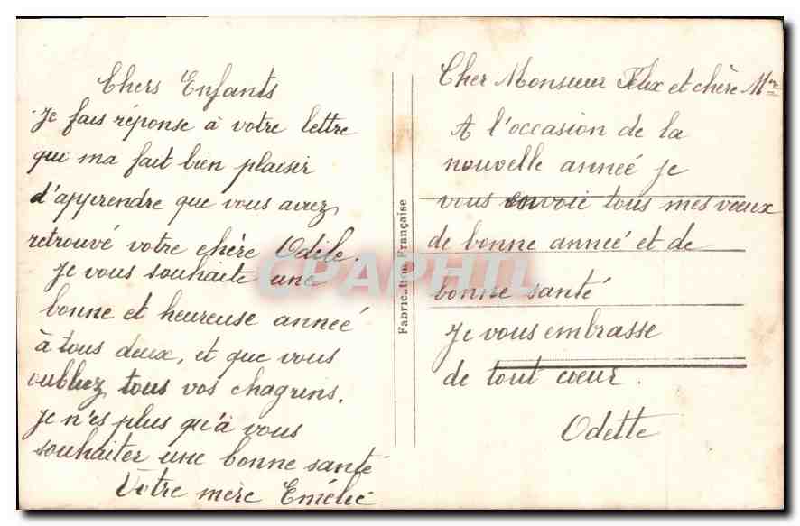 CPA Bonne Annee Femme — Verso