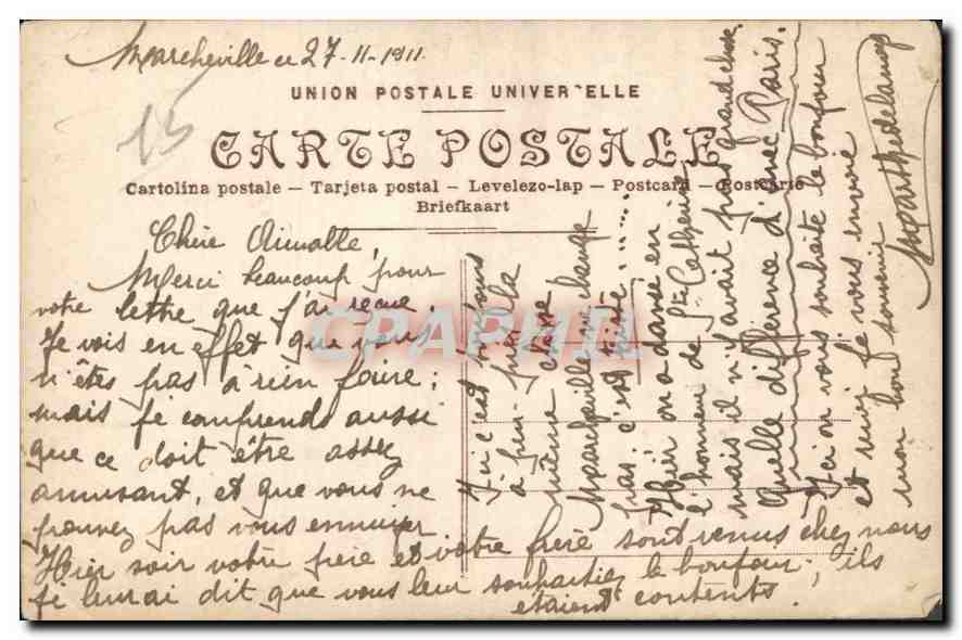 CPA Amities Femme  — Rückseite