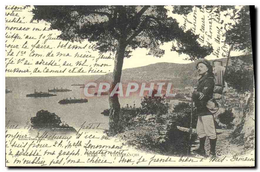 Rade de Villefranche — Vue panoramique avec militaire — Édito-Service S.A. n° D2 465 65 - Anverso