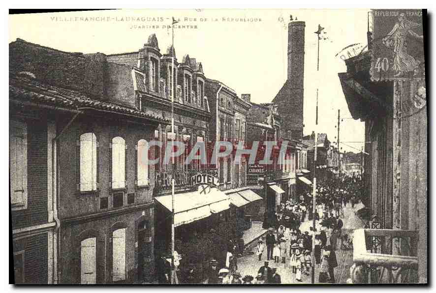 REPRO Villefranche Lauraguais la rue de la Republique 