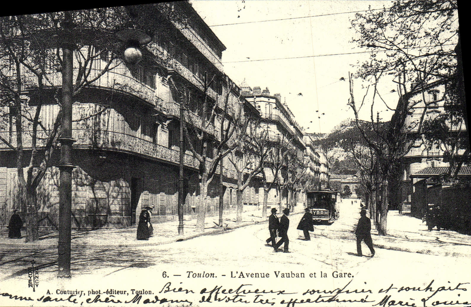 Toulon - L'Avenue Vauban et la Gare — A. Couturier, phot.-éditeur, Toulon. N°6