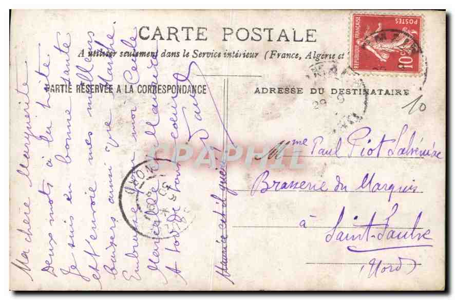 CARTE PHOTO Femme Carnaval d'ete — Verso