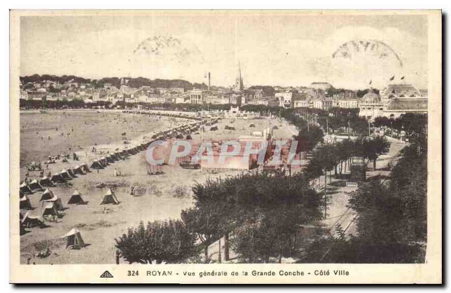 CPA Royan Vue generale de la Grande Conche Cote Ville 