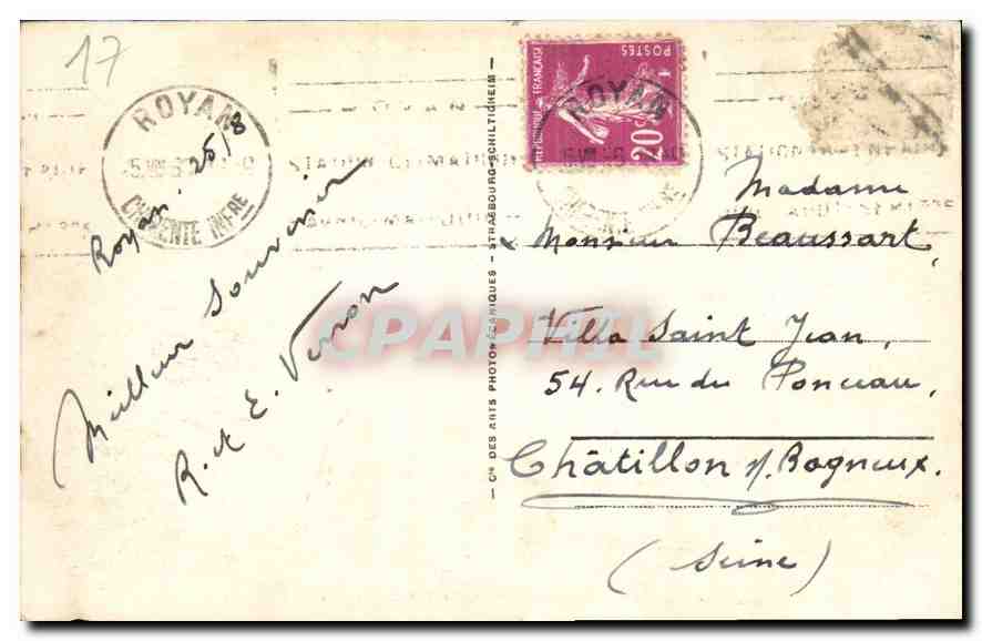 CPA Royan Vue generale de la Grande Conche Cote Ville  — Back