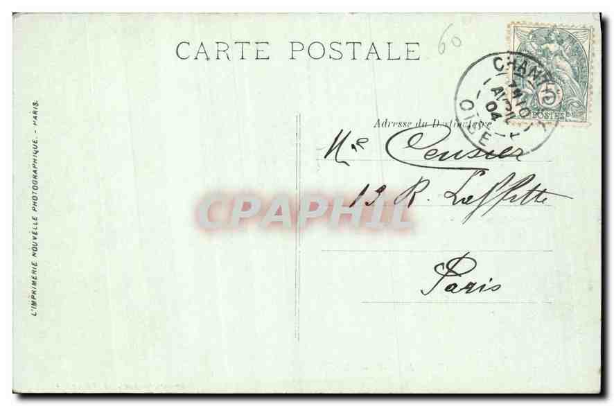 CPA Chantilly Le Parc  — Verso