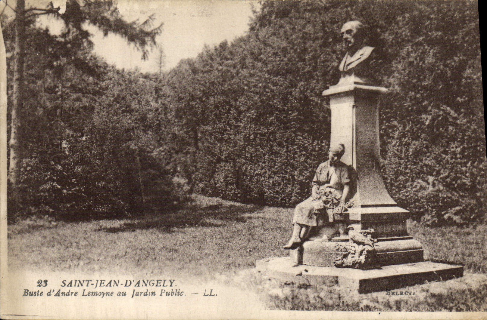 Buste d'André Lemoyne au Jardin Public — Saint-Jean-d'Angély — LL, série 23
