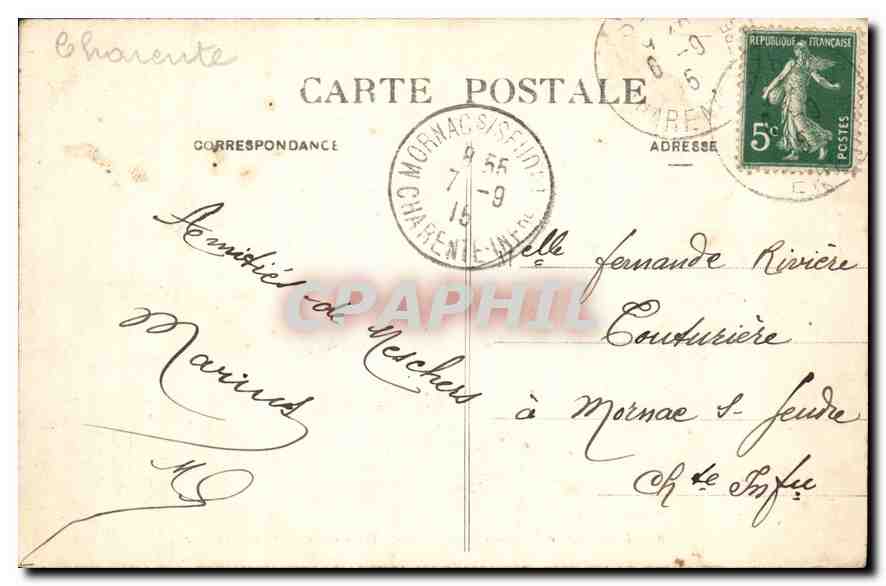 CPA Environs de Royan Meschers Trou des Cadets sur la mer  — Rückseite