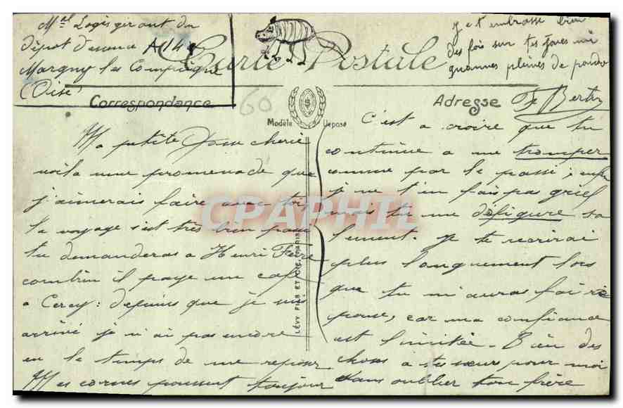 CPA Compiegne L'Avenue des Beaux Monts  — Verso